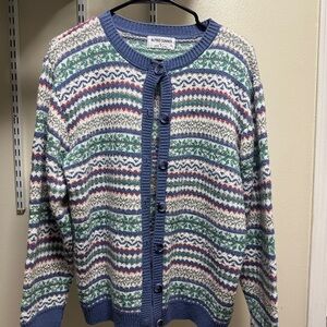 Alfred Dunner Festive Striped Sweater - Green, Blue, Red, White